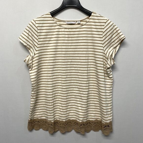 Isaac Mizrahi Live Women Short Sleeve Blouse Top Shirt Size XL X-Large M276 -6 - Picture 1 of 13